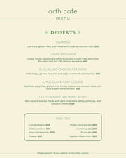 Arth Cafe Menu