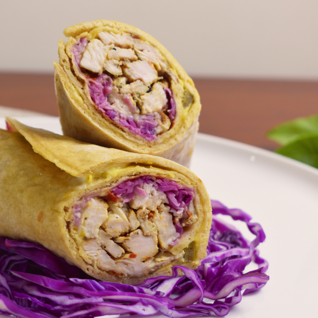 Chicken hummus wrap