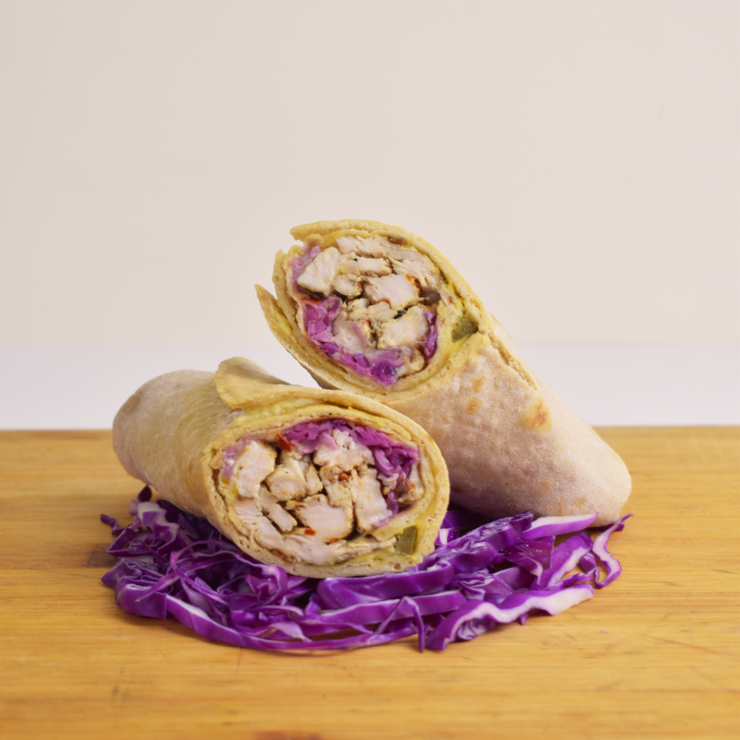 Chicken hummus wrap