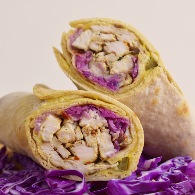 Chicken hummus wrap
