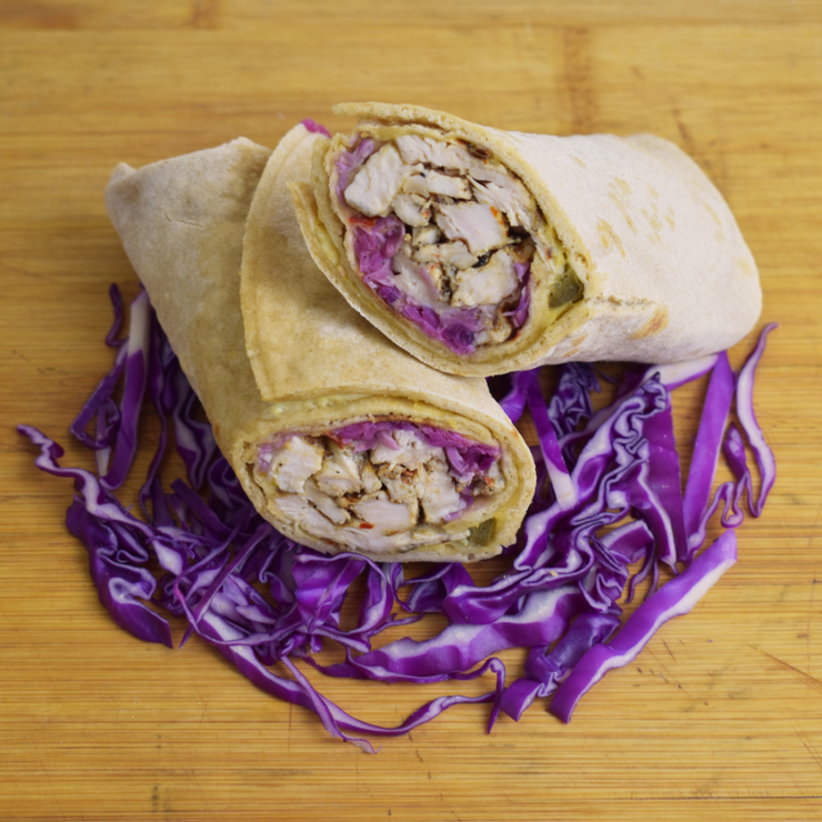 Chicken hummus wrap