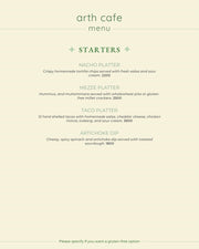 Arth Cafe Menu