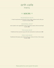 Arth Cafe Menu