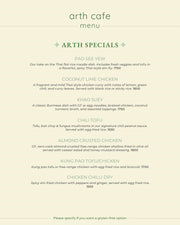 Arth Cafe Menu